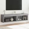 TV Cabinets with LED Lights 2 pcs Grey Sonoma 60x30x30 cm Colour grey sonoma Quantity in Package 2 Width 60 cm 