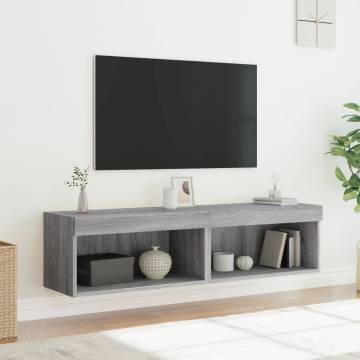 Stylish LED TV Cabinets - 2 pcs Grey Sonoma | HipoMarket