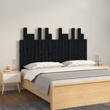 Elegant Black Wall Headboard - Solid Pine Wood (127.5x80 cm)