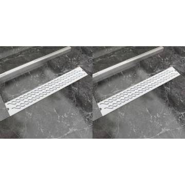 Stylish Linear Shower Drain Set - 730x140 mm Stainless Steel