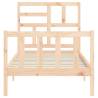 Solid Wood Small Single Bed Frame with Headboard