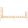 Solid Wood Small Single Bed Frame with Headboard