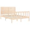 Solid Wood Bed Frame with Headboard 140x190 cm | HipoMarket