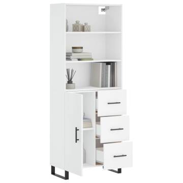 Stylish Highboard White 69.5x34x180 cm | Hipo Market