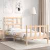 Bed Frame with Headboard Single Solid Wood Colour natural Size 90 x 190 cm 