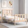 Single Solid Wood Bed Frame with Headboard | HipoMarket