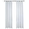 Off White Blackout Curtains with Metal Rings - 2 pcs | HipoMarket