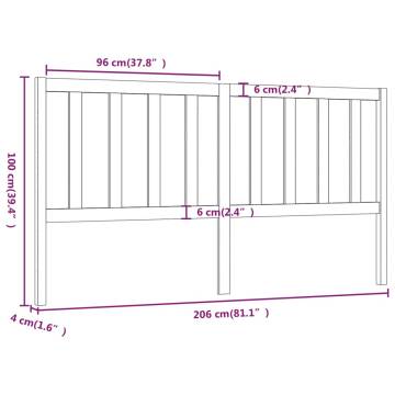 Honey Brown Wooden Bed Headboard - Solid Pine | HipoMarket