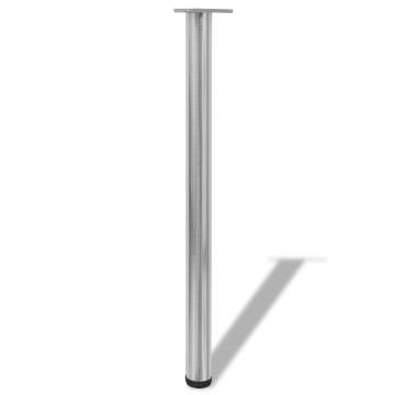 Height Adjustable Table Legs - Brushed Nickel, 870 mm