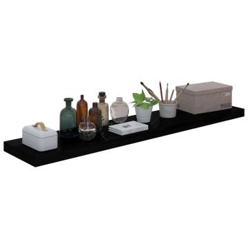 Floating Wall Shelves Set - High Gloss Black - 2 pcs