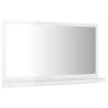 High Gloss White Bathroom Mirror 60x10.5x37 cm | HipoMarket