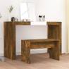 Dressing Stool Smoked Oak 70x35x45 cm Engineered Wood Colour smoked oak 