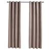 Elegant Taupe Blackout Curtains with Metal Rings - 140x225 cm