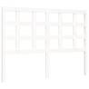 Stylish White Bed Frame with Headboard - 140x190 cm Solid Wood