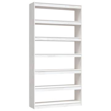 White Book Cabinet & Room Divider | 100x30x200 cm Pinewood