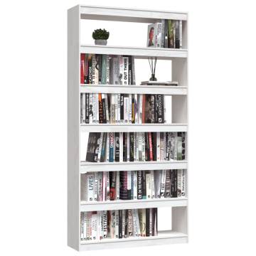 White Book Cabinet & Room Divider | 100x30x200 cm Pinewood