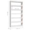 White Book Cabinet & Room Divider | 100x30x200 cm Pinewood