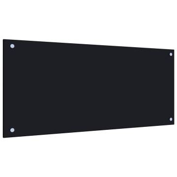 Black Tempered Glass Kitchen Backsplash 90x40 cm | HipoMarket