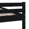 Solid Wood Black Bed Frame 140x200 cm - Hipomarket UK