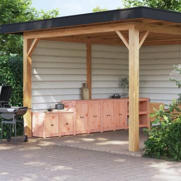 Outdoor Kitchen Cabinets - 3 pcs Solid Wood Douglas