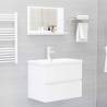 High Gloss White Bathroom Mirror 60x10.5x37 cm | HipoMarket