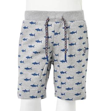 Kids' Drawstring Shorts - Light Grey Melange Size 104