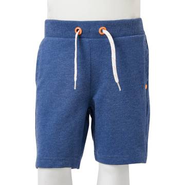 Kids' Dark Blue Melange Shorts with Drawstring - Size 116