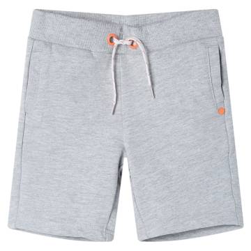 Kids' Grey Drawstring Shorts Size 128 - Comfortable & Stylish