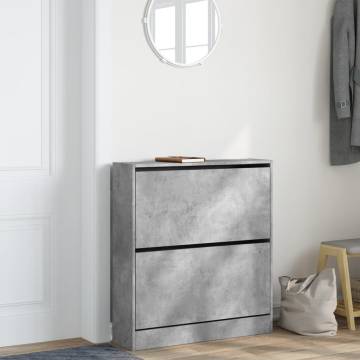 Shoe Cabinet Concrete Grey 80x21x87.5 cm - Hipo Market