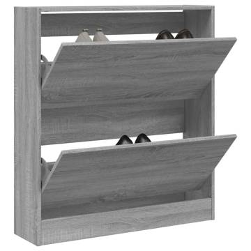 Shoe Cabinet Grey Sonoma 80x21x87.5 cm - Organised Storage