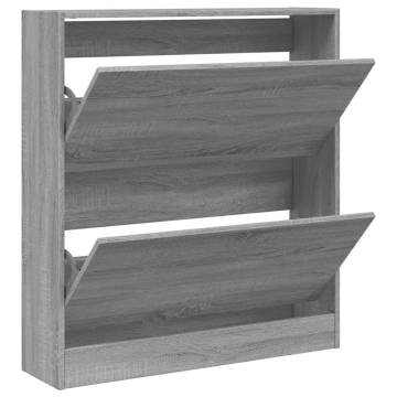 Shoe Cabinet Grey Sonoma 80x21x87.5 cm - Organised Storage