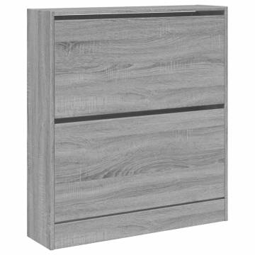 Shoe Cabinet Grey Sonoma 80x21x87.5 cm - Organised Storage