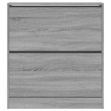 Shoe Cabinet Grey Sonoma 80x21x87.5 cm - Organised Storage