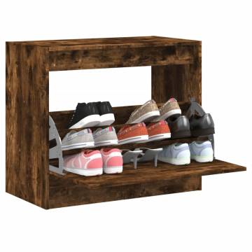 Shoe Cabinet Smoked Oak - Compact Storage 80x42x69 cm