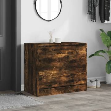 Shoe Cabinet Smoked Oak - Compact Storage 80x42x69 cm