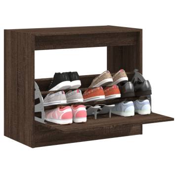 Shoe Cabinet Brown Oak 80x42x69 cm | Compact Storage Solution