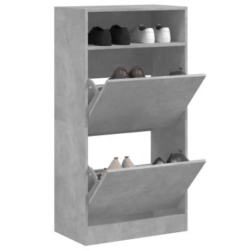 Compact Shoe Cabinet in Concrete Grey - Organize Your Space