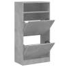 Compact Shoe Cabinet in Concrete Grey - Organize Your Space