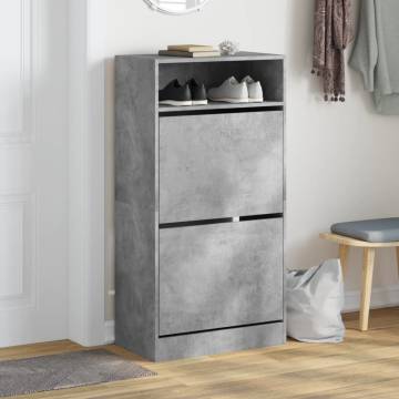 Compact Shoe Cabinet in Concrete Grey - Organize Your Space