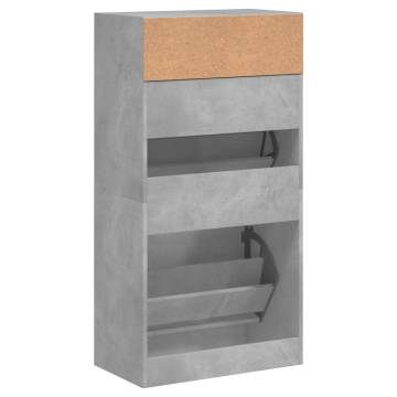 Compact Shoe Cabinet in Concrete Grey - Organize Your Space