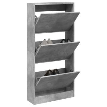 Shoe Cabinet Concrete Grey 60x21x125.5 cm - Stylish Storage