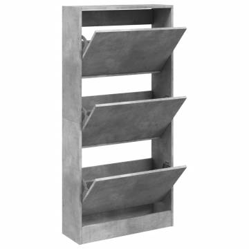 Shoe Cabinet Concrete Grey 60x21x125.5 cm - Stylish Storage