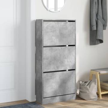 Shoe Cabinet Concrete Grey 60x21x125.5 cm - Stylish Storage