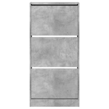 Shoe Cabinet Concrete Grey 60x21x125.5 cm - Stylish Storage