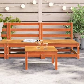 Garden Sofas Armless 2 pcs - Solid Pine Wax Brown | Hipo Market