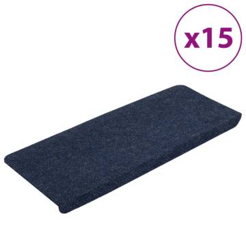 Blue Self-Adhesive Stair Mats - 15 pcs | Hipomarket UK