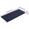 Blue Self-Adhesive Stair Mats - 15 pcs | Hipomarket UK