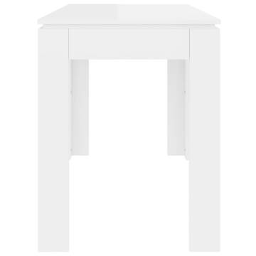 High Gloss White Dining Table - Stylish Engineered Wood | HipoMarket