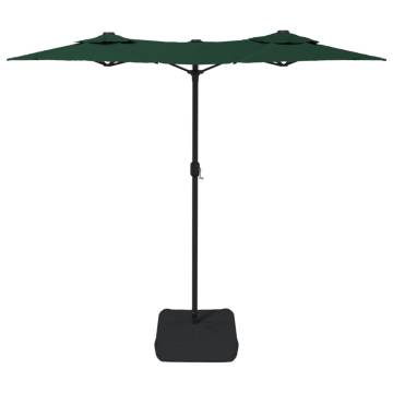 Double-Head Parasol with LEDs Green - 316x240 cm | HipoMarket