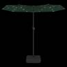 Double-Head Parasol with LEDs Green - 316x240 cm | HipoMarket